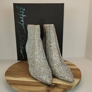 Betsey Johnson Cady Rhinestone Evening Booties Women's Size 9.5